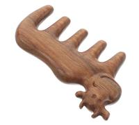 SMASOLO Carved Wooden Hair Comb Sandalwood Cartoon Static Detangler Scalp Massage Brush for for Adults Natural Construction