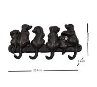 SMASOLO Cast Iron Dog Shape Wall Hook Black Retro Pastoral European Style Heavy Duty Coat Rack for Keys Hats and Clothes Gift for Dog Lovers
