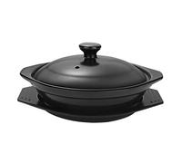 SMASOLO Ceramic Casserole Soup Rice Pot with Tray Non Stick Stew Pot for Braised Chicken Bibimbap Cooking Lightweight Portable for Home and Restaurant Use