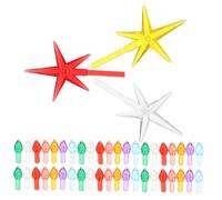 SMASOLO Ceramic Christmas Tree Replacement Bulbs Flame Shape Light up Twist Plastic Ornaments Star Tree Topper Kit 100pcs DIY Holiday Lights Set