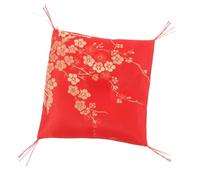 SMASOLO Ceramic Fortune Cat Base Cushion Soft Washable Decorative Mat with Floral Pattern Square Doll Pad for Small Figurines Anti-slip Home Decor Accessory