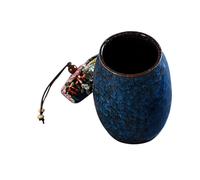 SMASOLO Ceramic Tea Jar with Cork Seal Sealed Kitchen Tea Canister Multi-function Oriental Jar for Home and Office Use