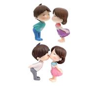 SMASOLO Couple Figurines Decor Set 2 Pieces Mini Landscape Adornments Romantic Wedding Tabletop Ornaments White Pink Blue Purple Decorative Couple Statues for Valentine’s Day