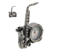 SMASOLO Creative Saxophone Shaped Alarm Clock Vintage Analog Decorative Desktop Clock for Bedroom Office Home Decoration Stylish Retro Design Without Battery for Teens and Random Color
