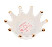 SMASOLO Crown Ceramic Nail Pen Storage Dish Elegant Nail Art Holder for Brushes Accessories Lightweight Daily Use Organizer for Makeup Lovers