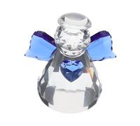 SMASOLO Crystal Guardian Angel Figurine with Heart Blue Glass Ornament for Entryway and Living Decor Home Decoration Collectible with High Transparency and Brilliant Shine