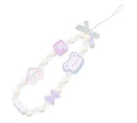 SMASOLO Cute Heart Bear Beaded Phone Charm Strap for Mobile Phones Hands Lost Lanyard for Cellphone Camera USB Flash Drive Lightweight and Decorative Accessory
