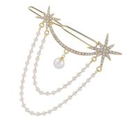 SMASOLO Delicate Rhinestone Pearl Chain Tassel Hair Clip for Women and Elegant Side Hairpin Accessory for Weddings Birthdays Engagements Stylish Barrette for Various Hairstyles