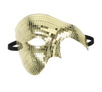 SMASOLO Disco Half Face Cover Breathable Reflective Mirror Finish for Halloween Carnival Party Prom Ball Accessory