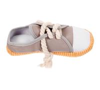 SMASOLO Dog Chewing Teeth Cleaning Shoe Shaped Grey with Sound Feature for Puppy Teething and Behaviour Reward 10.2 X 3.9 X 2.8 Inches