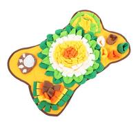 SMASOLO Dog Snuffle Mat Bone Shape for Puppy Slow Feeding Interactive Pet Sniffing Pad Food Puzzle Mat Training Aid in Yellow