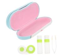 SMASOLO Double-Layer Portable Eyeglass Box Replaceable Lens Holder, Wear-Resistant Contacts Case for Travel and Outdoor Use, Convenient Blue China Style Glasses Case