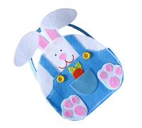 SMASOLO Easter Bunny Treat Pouch Blue Cloth Bag Rabbit Shape Candy Storage Pouch for Easter Candy and Sweets Packaging