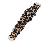 SMASOLO Elastic Leopard Print Scrunchie Watch Band Compatible with Galaxy Watch Active Soft Replacement Strap Comfortable No Buckle Design for Women Daily Wear and Parties