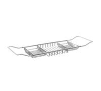 SMASOLO Extendable Stainless Steel Bathtub Rack Chrome Over Bath Tray Storage Organizer Non Rust Bathroom Shelf with Smooth Surface for Versatile Use