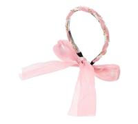 SMASOLO Face Washing Hairband Bow Ribbon Headband with Artificial Pearls Spa Headband for Women and Fashionable Hair Clasp for Facial Cleaning and Cosmetic Use Charming Pink Bow Hair Wrap