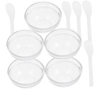 SMASOLO Facial Mask Mixing Bowl Set 10pcs Thickened Small Glass Bowls with White Mini Mixing Sticks for Spa Beauty Salon Diy Skincare