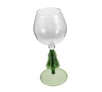 SMASOLO Festive Christmas Tree Stemmed Wine Glasses for Red Wine and Cocktails Ergonomic Grip Holiday Drinkware Goblets for Parties Unique Xmas Bar Glasses Idea