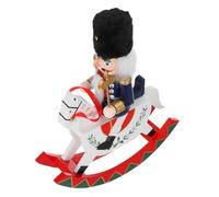 SMASOLO Festive Nutcracker Puppet Statue Rocking Horse Decorative Nutcracker Soldiers Christmas Ornament for Holiday Party Tabletop Decor