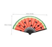 SMASOLO Fluorescent Japanese Watermelon Folding Hand Fan Lightweight Portable Handheld Fan for Weddings Parties Rave Dance Performances Cultural Design Special Occasions gift for for for for for for
