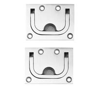 SMASOLO Flush Lifting Handle Stainless Steel 2Pcs with Screws, Large Recessed Boat Hatch Pull Ring for Yacht Deck, Heavy Duty Marine Hardware for Sailing and Maintenance