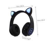 SMASOLO Foldable Wireless Headset with Adorable Cat Ear Shape and Breathing LED Light Comfortable Sponge Earmuffs Compatible for Music Video Gaming Travel Suitable for Women