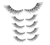 SMASOLO Fox Eye False Eyelashes 5 Pairs Bulk Lashes Strip Long Tail Makeup Lashes for Daily and Stage Use