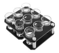 SMASOLO Frosted DIY Acrylic Shot Glass Tray with Glasses Bullet Cup Holder Rack for Bar Pub Party Serving Easy Assembly Creative Cocktail Accessories