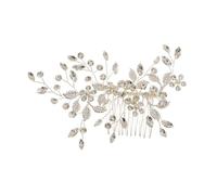SMASOLO Handmade Pearl Rhinestone Hair Comb Bridal Headwear Elegant Flower Shape Wedding Hair Accessories for Women Ladies Fashion Banquet Headdress Chic and Unique Design
