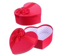 SMASOLO Heart Shape Wedding Boxes 2pcs Red Decorative Packaging Boxes for Engagement and Valentine’s Day with Small and Medium Sizes for Romantic Present Wrapping