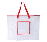 SMASOLO Heavy Duty Art Portfolio Bag with Zipper and Handle Large Transparent Poster Board Storage Organizer Front Pocket for Teaching Materials Portable Bulletin Board Carrying Case for