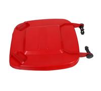 SMASOLO Heavy-duty Plastic Garbage Can Lid Replacement Red Cover for Outdoor Trash Bin Easy Operation Dustbin Accessory for Kitchen and Bathroom Use