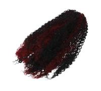 SMASOLO High Temperature Fiber Drawstring Ponytail Extension Curly Afro Puff Hairpiece Lightweight Gradient Color for African Women Daily Use Versatile Styling