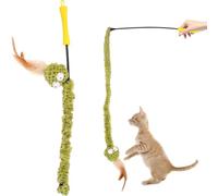 SMASOLO Interactive Snake Cat Teaser Stick with Plumage for Indoor Cat Enrichment for Kitten Play and Molar Exercise