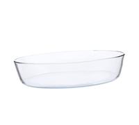 SMASOLO Large Capacity Clear Glass Baking Tray Oven Safe Microwave Grill Plate Non-stick Oval Roasting Dish for Fish Cake Baking Easy Clean Dishwasher Safe