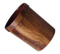 SMASOLO Large Rustic Grain Pattern Rubbish Bin Uncovered Plastic Waste Basket for Living Bedroom Storage with Pressure Ring Design Easy to Clean and Space-saving