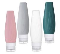 SMASOLO Leakproof Silicone Travel Bottles Refillable Cosmetic Squeeze Containers for Lotion Shampoo Sunscreen with Storage Bag for Women Toiletries