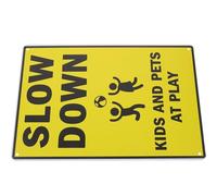 SMASOLO Metal Warning Sign for Boy Girl Playing Featuring Sturdy Iron Material and Outdoor Use for Traffic Safety on Roads