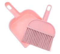 SMASOLO Mini Broom and Dustpan Set Compact Portable Cleaning Kit for Home Car Camping Small Spaces Pet Cleanup Easy to Use Plastic Pink