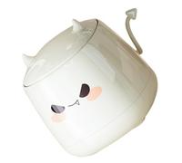 SMASOLO Mini Desktop Trash Can with Quiet Lid Space Saving Small Wastebasket for Office Bedroom Bathroom Cute Kawaii Demon Design for Compact Desks and Dorm Rooms
