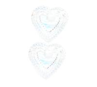 SMASOLO Mini Glass Manicure Using Cup with Lid 2pcs Heart Shape Crystal Nail Art Decor Storage Container for Professional Nail Care and Small Item Organization