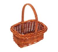 SMASOLO Mini Wicker Basket Small Portable Handwoven Favor Basket with Handle for Tea Party Flower Girl Garden Harvest and DIY Crafts Elegant Tiny Storage for and Decorations