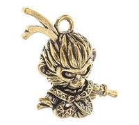 SMASOLO Monkey King Keychain Charm Brass Lucky Charm Pendant Vintage Chinese Zodiac Ornament for Crafts and Jewelry Making Great for Lunar New Year and Animal Lovers