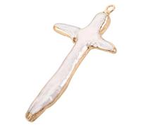 SMASOLO Natural Freshwater Pearl Cross Pendant Diy Jewelry Supplies for Bracelets Earrings Necklace Making