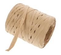 SMASOLO Natural Raffia Paper Craft Ribbon Tear-resistant Packing Twine String for Present Wrapping DIY Weaving Crochet Hats Bags Party Decoration Khaki Rope