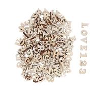 SMASOLO Natural Wooden Alphabet and Numbers Set Letters for DIY Art Projects Early Learning Centers Home School Crafting with Smooth Wood Chips