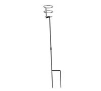 SMASOLO Outdoor Bottle Holder Rack for Picnic and Camping, Black Iron Drink Stand with Cup Stake, Floor Storage Organizer for Balcony and Outdoor Parties