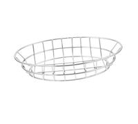 SMASOLO Oval Metal Wire Basket for Serving French Fries and Sandwiches Capacity Decorative Snack Container Reusable Bread and Fruit Holder for Kitchen Counter Silver