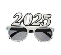 SMASOLO Party Prop Eyewear Silver Laser Frame Fun Number Glasses Lightweight Sturdy Photo Booth Eye Decoration for Graduation and Year Celebration