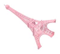 SMASOLO Pink Eiffel Tower Figurine Decorative Statue Cake Topper Table Stand Holder for French-themed Party Home Office Decor Souvenir Collectible